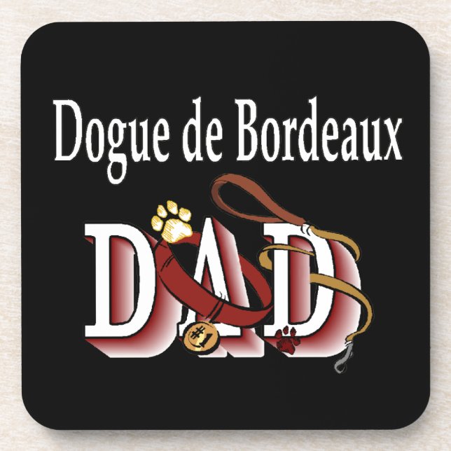 Dogue de Bordeaux Vater Untersetzer (Vorderseite)