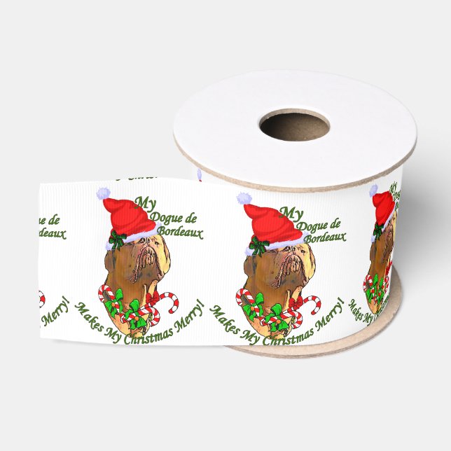 Dogue de Bordeaux Weihnachten Ripsband (Spule)