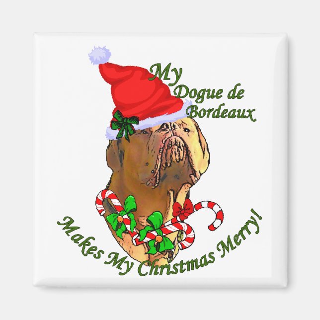 Dogue de Bordeaux Weihnachtsgeschenke Magnet (Vorne)