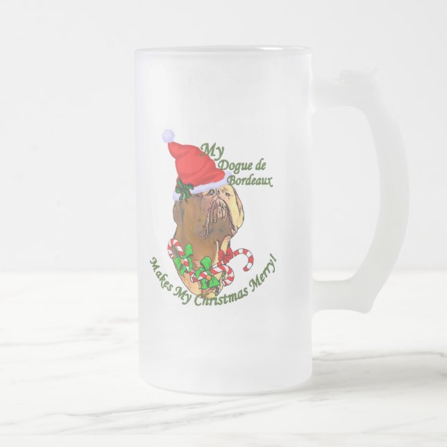 Dogue de Bordeaux Weihnachtsgeschenke Mattglas Bierglas (Rechts)