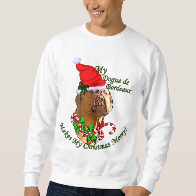 Dogue de Bordeaux Weihnachtsgeschenke Sweatshirt (Vorderseite)