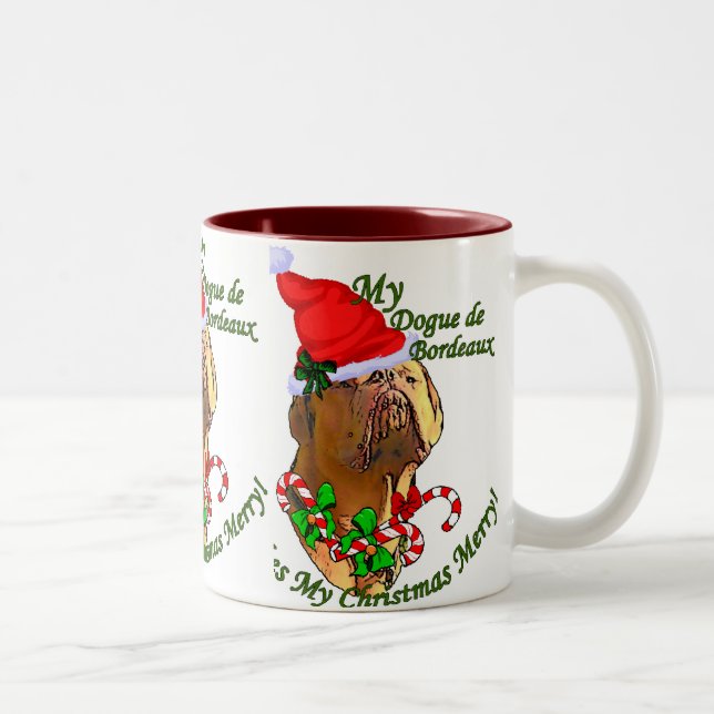 Dogue de Bordeaux Weihnachtsgeschenke Zweifarbige Tasse (Rechts)