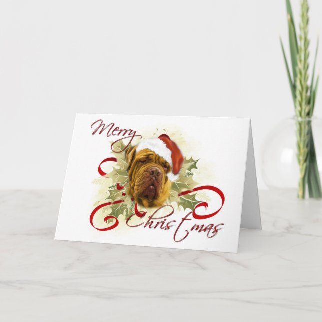 Dogue de Bordeaux Weihnachtskarten Feiertagskarte (Vorderseite)