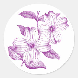 Dogwood-Aufkleber Runder Aufkleber