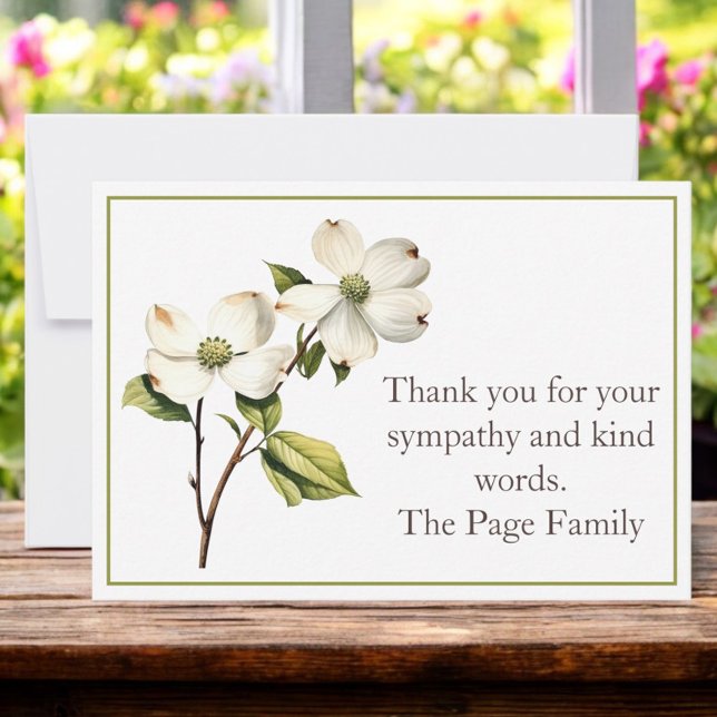 Dogwood Beileid Vielen Dank Notecard Mitteilungskarte (Von Creator hochgeladen)