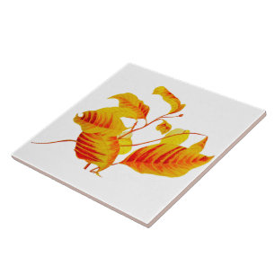 Dogwood-Blätter auf der Keramik Tile Fliese