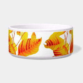 Dogwood-Blätter auf einem Salat, der Bowl serviert Napf