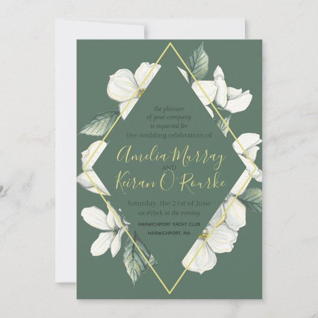 Dogwood Blooms, Hochzeitseinladung Einladung (Vorderseite)