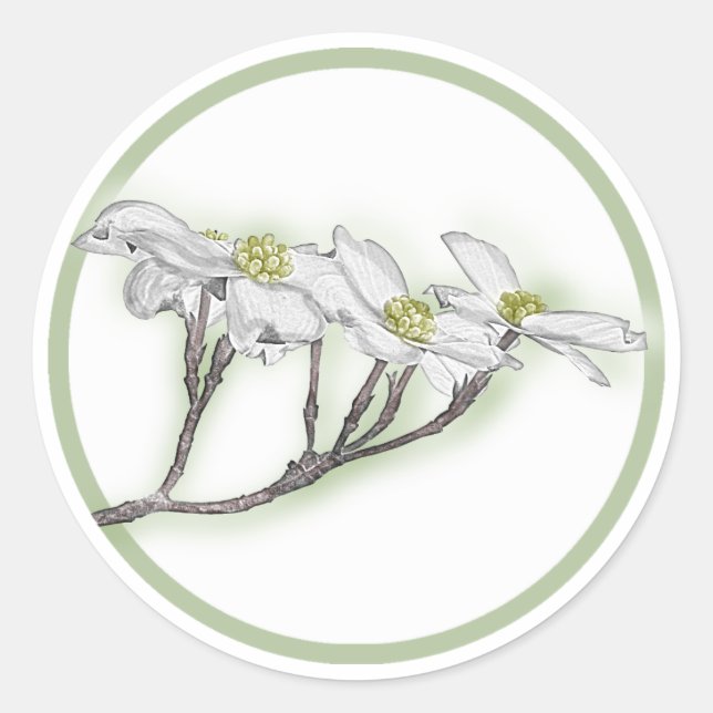 Dogwood Blooms Runder Aufkleber (Vorderseite)