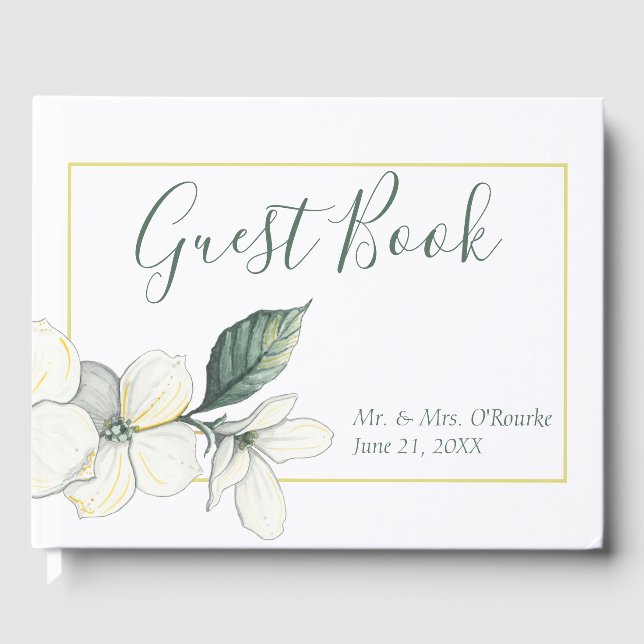 Dogwood Blooms, Wedding Guest Book Gästebuch (Vorderseite)