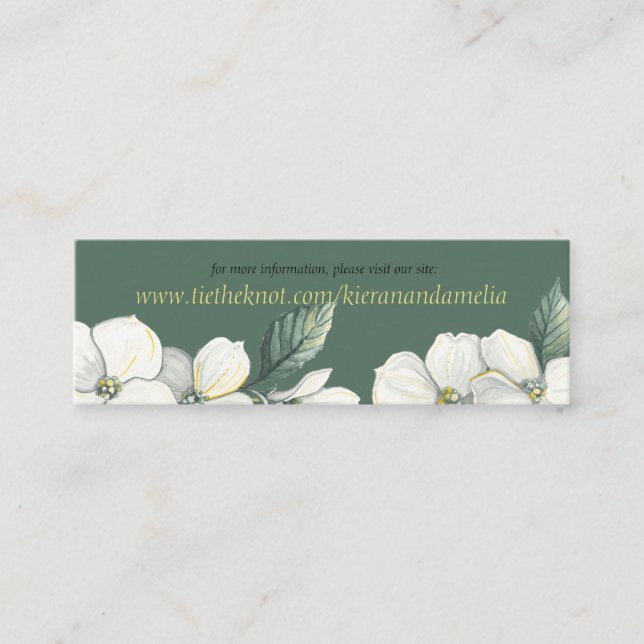 Dogwood Blooms Wedding Website Card Mini Visitenkarte (Vorderseite)