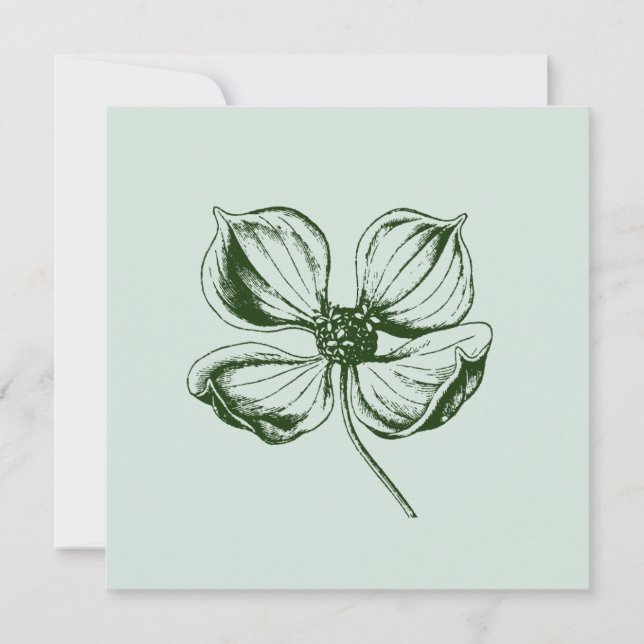 Dogwood Blossom Hochzeit Einladung (Vorderseite)