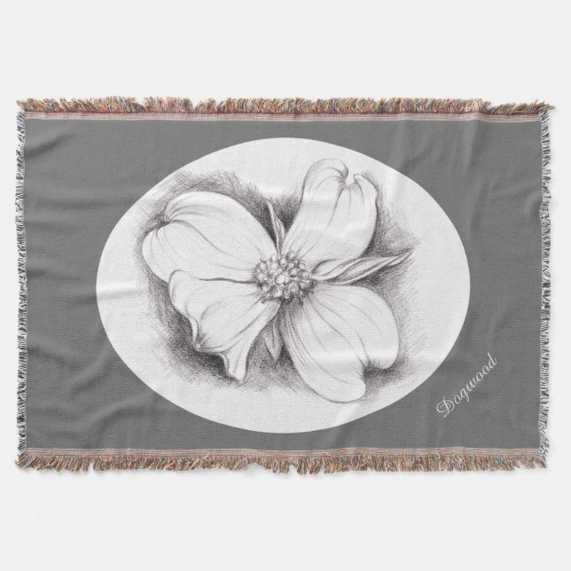 Dogwood Blossom in Charcoal Decke (Vorderseite)