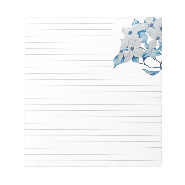 Dogwood-Blume auf einem mittelgroßen Notepad Notizblock (Vorderseite)