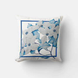 Dogwood-Blume auf einem Throw-Kissen Kissen