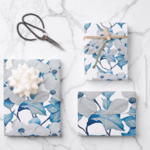 Dogwood-Blume auf einem Wrapping Paper-Set