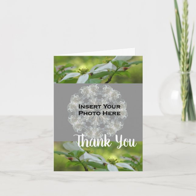 Dogwood-Blume Personalisierte Hochzeit Foto Dankeskarte (Vorderseite)