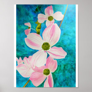 Dogwood Dreams Wasserfarbe Poster