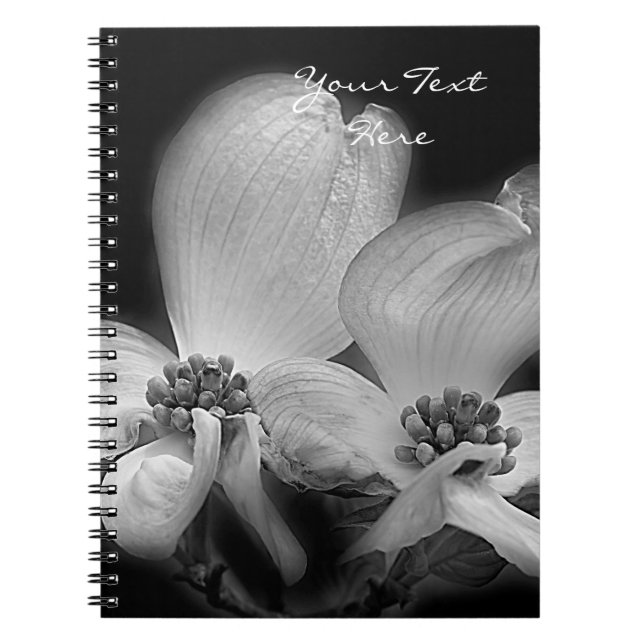 Dogwood Flowers In Black And White Notizblock (Vorderseite)