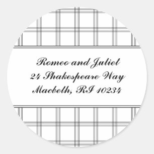 Dogwood Kariert Address Label Runder Aufkleber