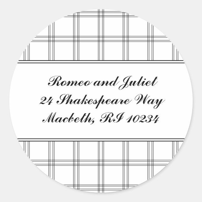 Dogwood Kariert Address Label Runder Aufkleber (Vorderseite)