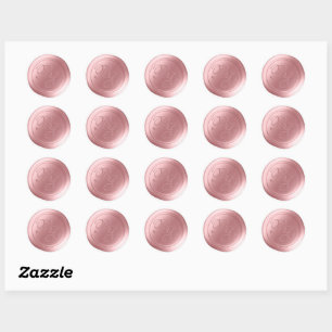 Dogwood Pink Script Monogram Wax Siegel Stickers