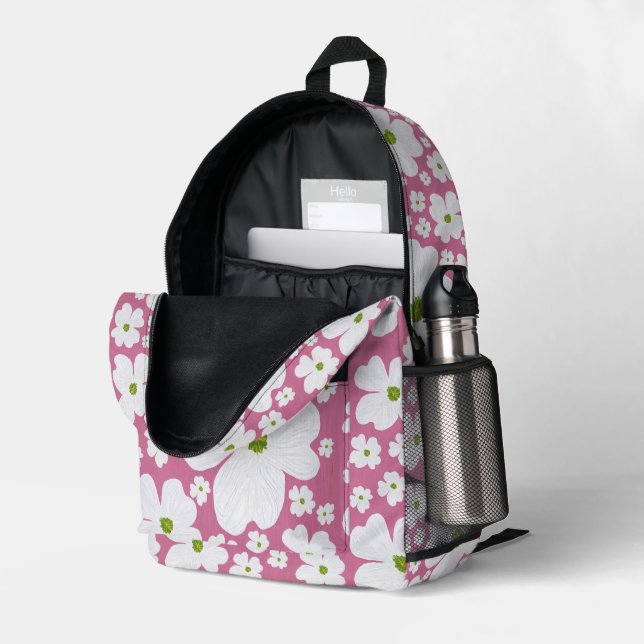 Dogwood Print Cut Nähen Rucksack (Rückseitige Ecke links (Offen) )