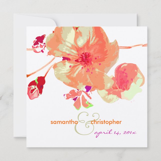 Dogwood/Rosa/Pfirsich/Hochzeit Einladung (Vorderseite)