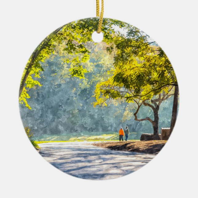 Dogwood Stroll Painterly Keramik Ornament (Vorne)