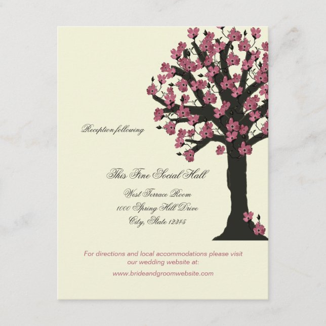Dogwood Tree Hochzeitsinformationen Begleitkarte (Vorderseite)