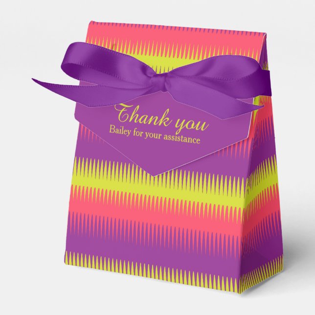 Dogzahnlinien lila rosa Limon danke Geschenkboxen Geschenkschachtel (Vorderseite)