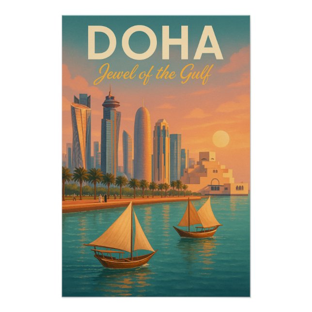 Doha, Katar Reise Poster (Vorderseite)
