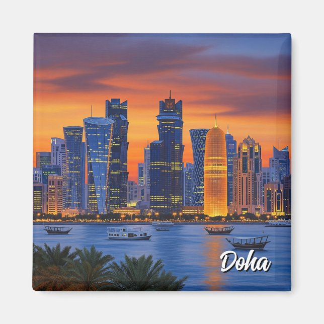 Doha Qatar Reise Magnet (Vorne)