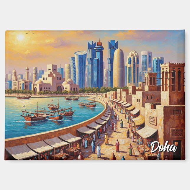 Doha Qatar Travel Magnet (Vorderseite)