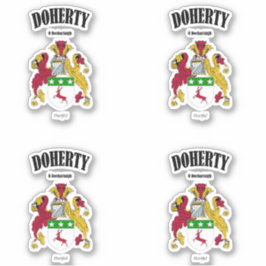 Doherty Wappen Irish Translation & Meaning (x4) Aufkleber