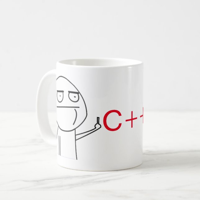 Doigt moyen C++ Tasse de café des programmeurs (Devant gauche)