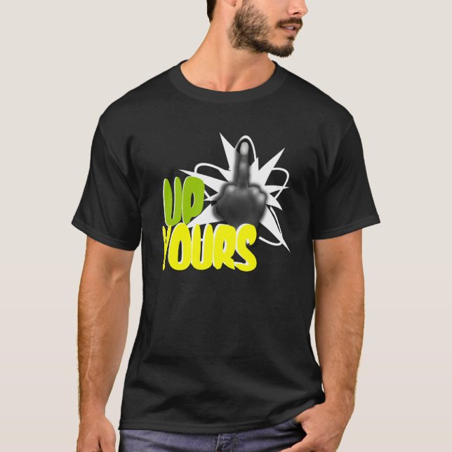 Doigt moyen vers le haut du vôtre chemise (Devant)