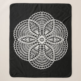 Doily Art Sherpa Blanket Sherpadecke