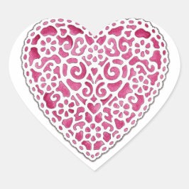 Doily Heart Herz-Aufkleber