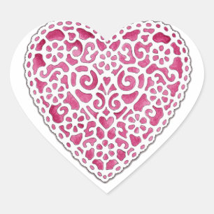 Doily Heart Herz-Aufkleber