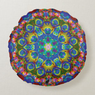 Doily Kaleidoscope Rundes Kissen