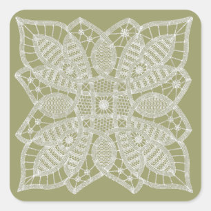 Doily-Spitze-Quadrat-Aufkleber Quadratischer Aufkleber