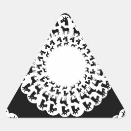 Doily Unicorn Dreieckiger Aufkleber