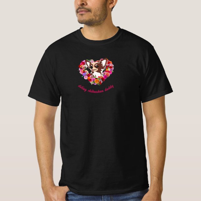 Doing Chihuahua-Papa-Rose Herz T-Shirt (Vorderseite)