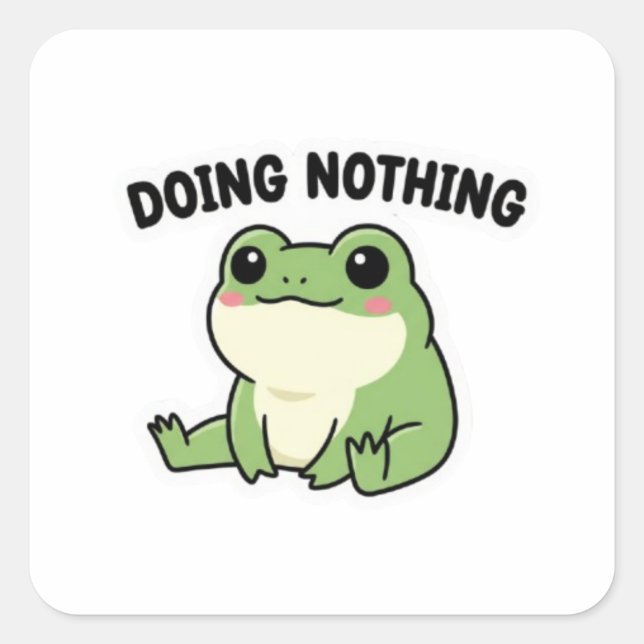 Doing Nothing Frog Sticker Cute Relaxed Frog Meme  (Vorderseite)
