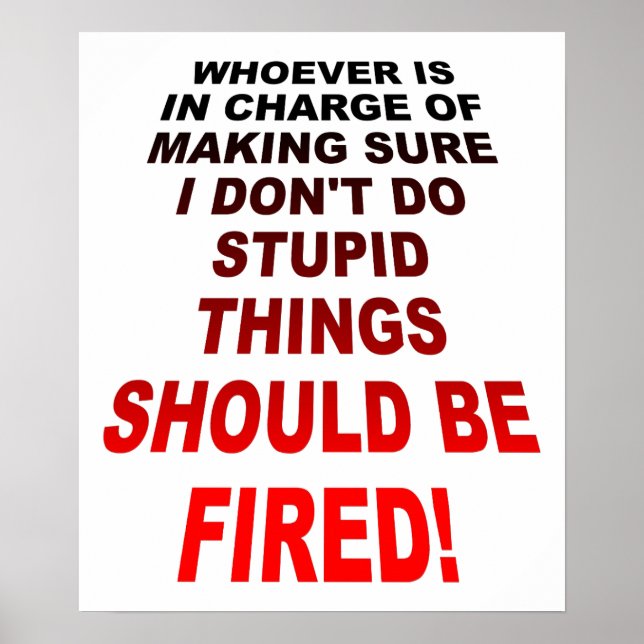 Doing Stupid Things Funny Poster (Vorne)