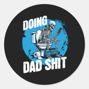 Doing Vater Funny Vathers Day Erwachsene Toilette Runder Aufkleber