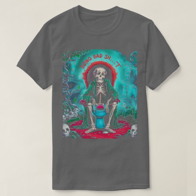 Doing Vater Skeleton Toilette T-Shirt (Design vorne)
