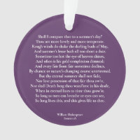 Dois-je te comparer à un jour d'été ? sonnet 18