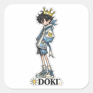DOKI™ | Sonnenprinz Original-Charakter-Sticker Quadratischer Aufkleber